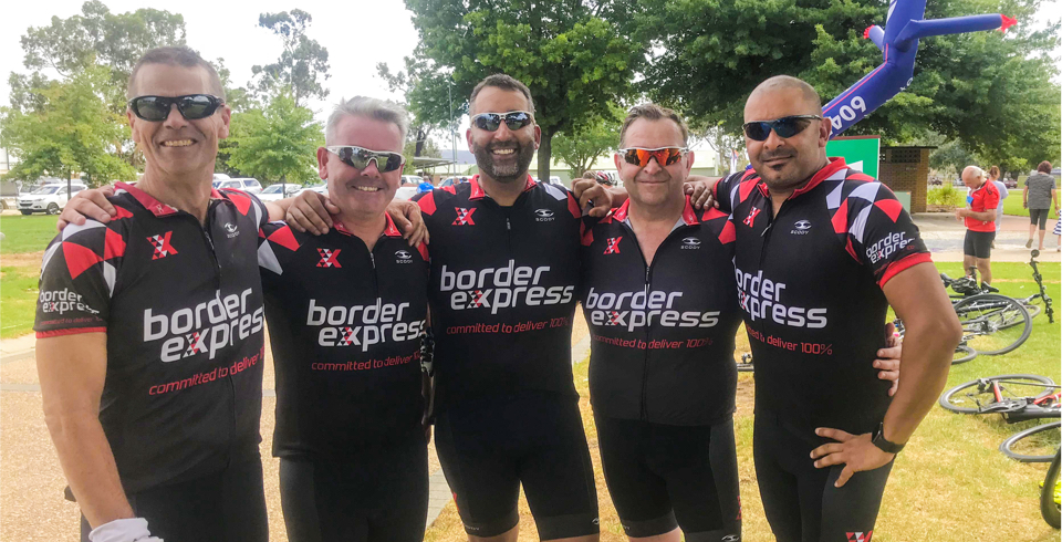 border express staff bike riding
