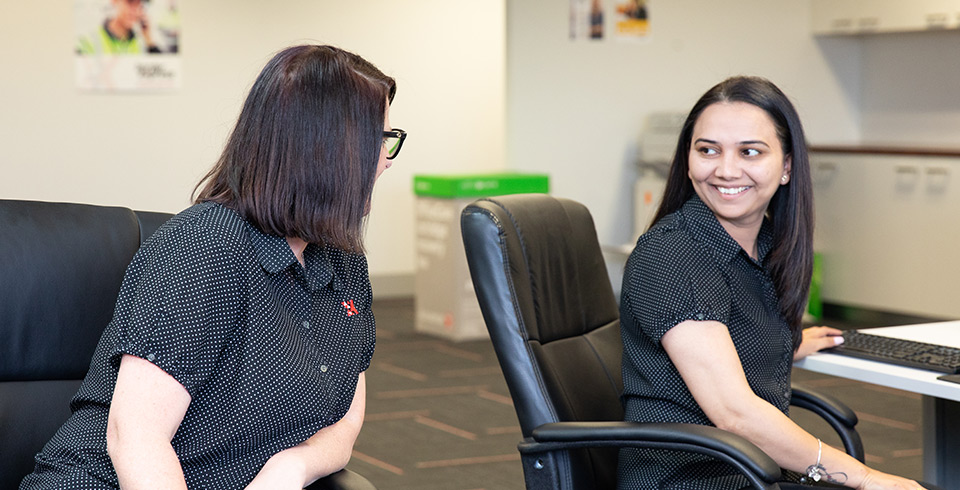 border express staff talking to each other
